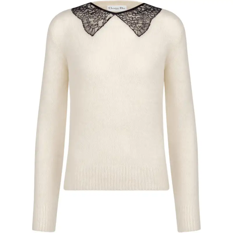 DIOR Sweaters Women's Beige Crew Neck Moderate Other