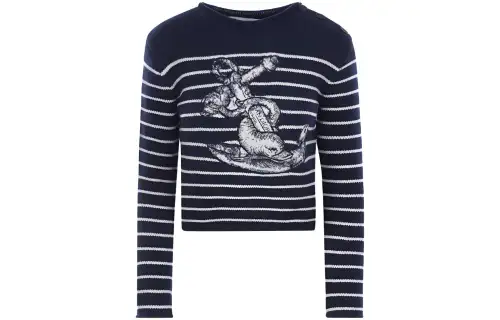 DIOR Sweaters Women's Blue Crew Neck Moderate Other