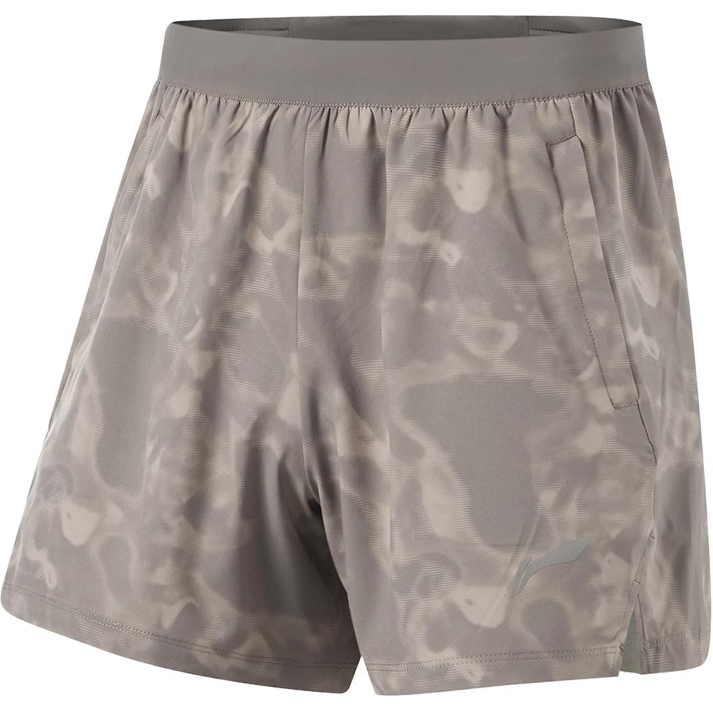 Li Ning Running Collection Sports Shorts Men’s Tree Gray/Brown Full Base Print