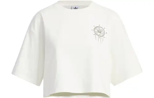 Adidas Originals TOC T Shirts Women's Jade White Crew Neck Moderate