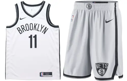 Nike NBA alphanumeric print color-blocking vest shorts basketball set SW fan version Brooklyn Nets Kyrie Irving No. 11 Men's White