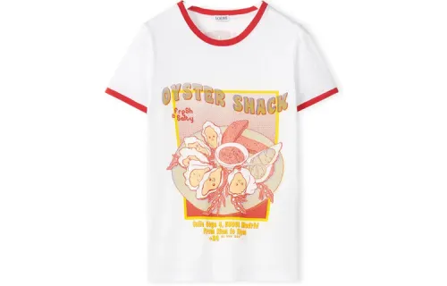 LOEWE T Shirts Women's White Crew Neck Moderate Straight Fit