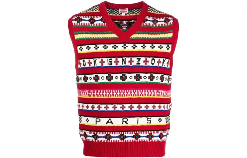 KENZO Logo Jacquard Knit Vest