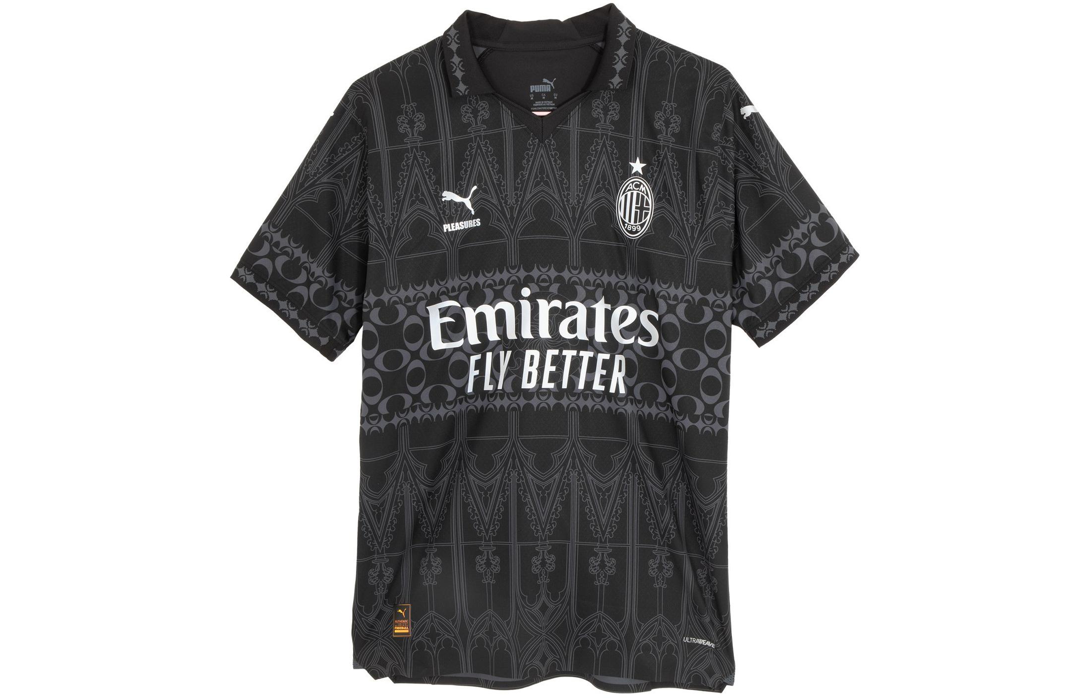 PUMA X Pleasures Ac Milan 2023/24 Dark Version Authentic Jersey Imported Version