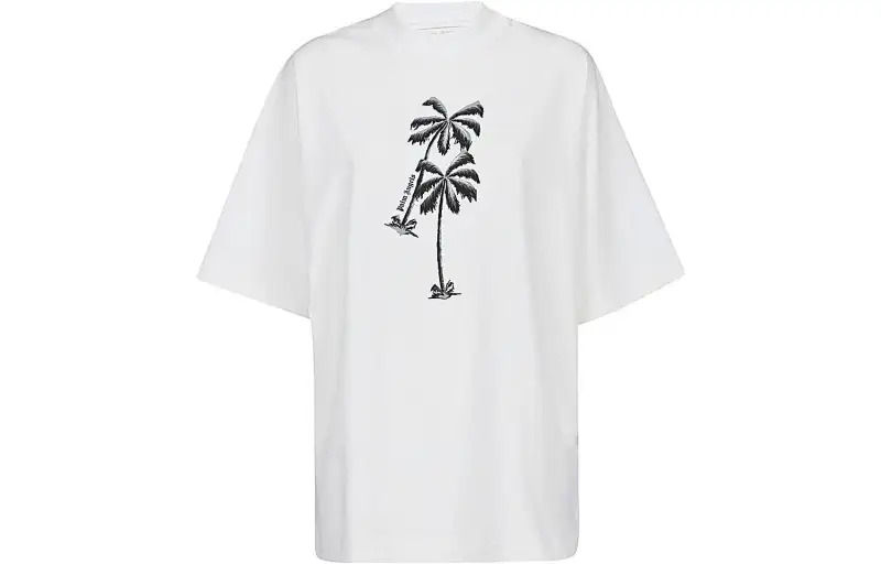 PALM ANGELS T Shirts Women's White Crew Neck Moderate Straight Fit