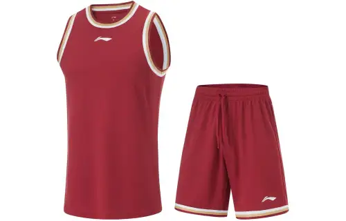 Li Ning, breathable basketball red set, with your logo imprint, men's style