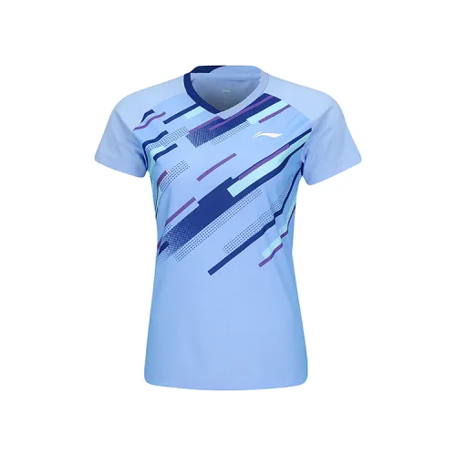 Li Ning Badminton Collection T Shirt Women's Floral Teal