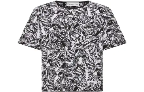 DIOR Short Sleeved Top T Shirt Women's Black