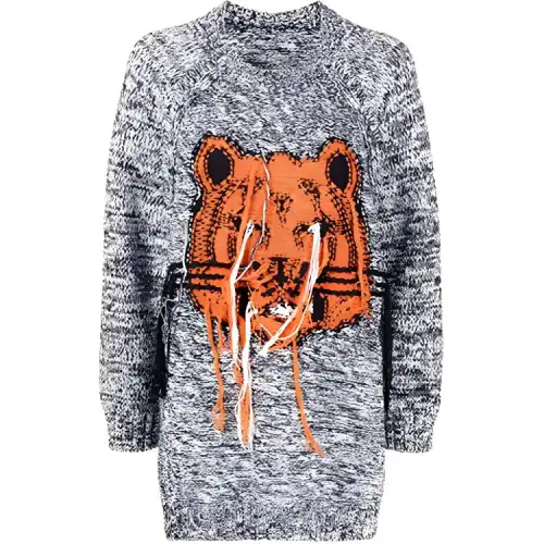 KENZO Sweaters Women's Gray Crew Neck Moderate Other