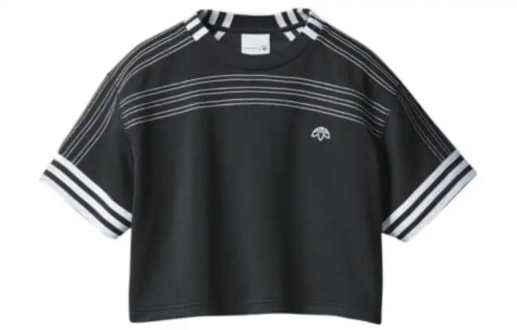 Adidas Originals X Alexander Wang Alexander Wang Collaboration T Shirts Women's Black Crew Neck Moderate Straight Fit