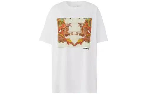 Burberry SS22 Drop Shoulder Sleeve T Shirt Women's White