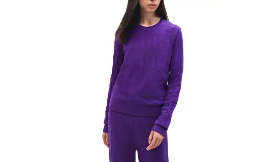 HERMES Sweaters Women's Purple Crew Neck Moderate Other