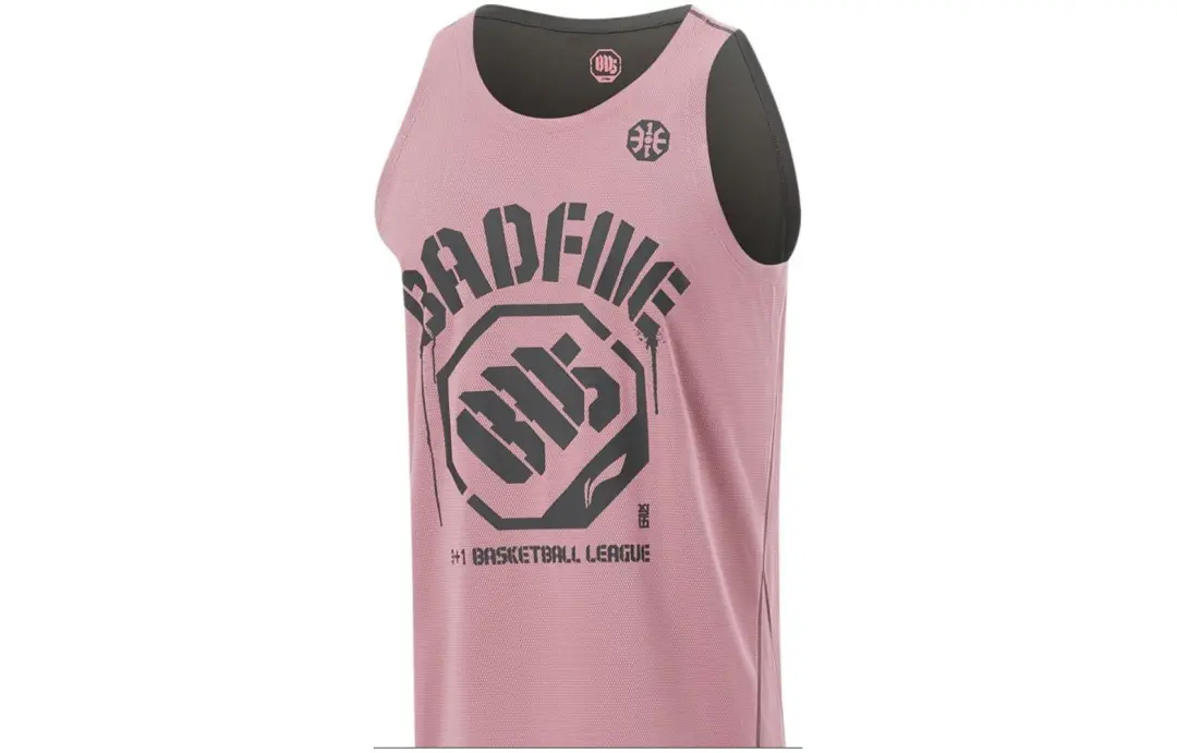 Li Ning BADFIVE Basketball Jersey Men's Apricot Pink Obsidian Gray