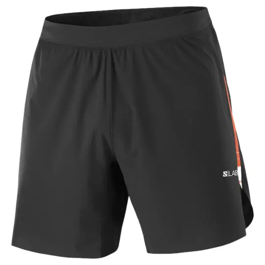 SALOMON S/LAB Sports Shorts Men's Pitch Black Fire Red