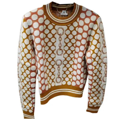 HERMES Sweaters Women's Brown Crew Neck Moderate Other