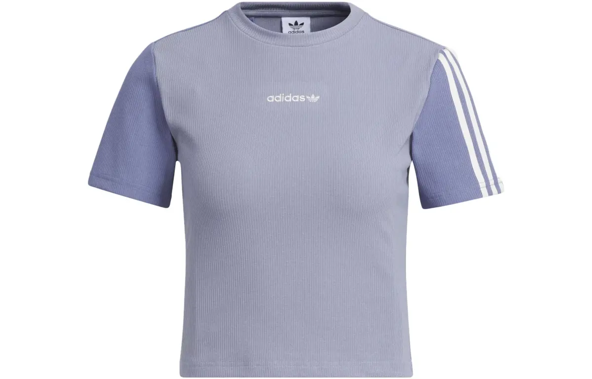 Adidas Originals Crop Top Women's Silver Gray Violet