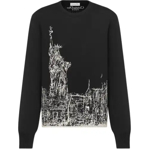 DIOR Sweaters Women's Black Crew Neck Moderate Other