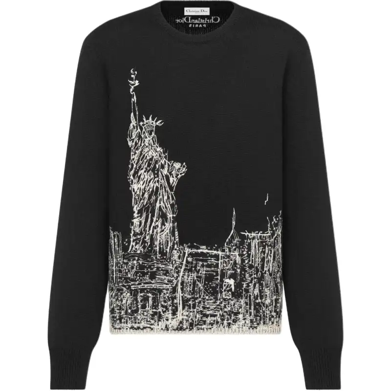 DIOR Sweaters Women's Black Crew Neck Moderate Other