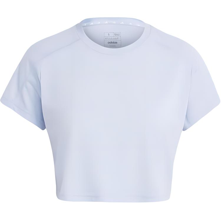 Adidas Essential Crop Tops Women's Daybreak Blue Crew Neck Moderate