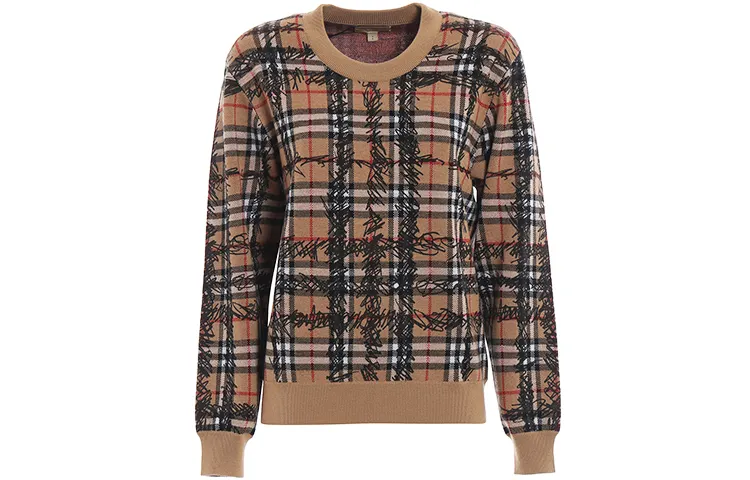 Burberry Sweaters Women's Khaki Crew Neck Moderate Base Layer