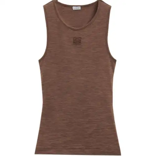 LOEWE Anagram SS25 Women's Pre Selection Collection Tank Top Women's Chocolate Brown
