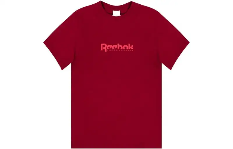 Reebok T Shirts Women's Red Crew Neck Moderate Straight Fit