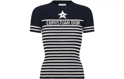 DIOR Crop Tops Women's Black Crew Neck Moderate