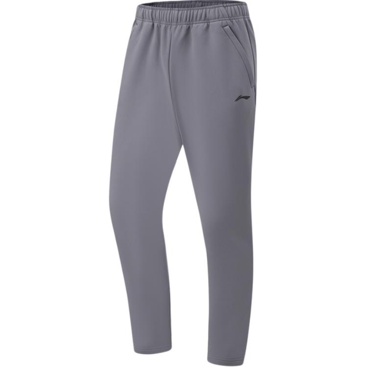 Li Ning Fitness Series Solid Color Mid Rise Comfortable And Breathable Fleece Lined Thermal Straight Fit Sports Pants