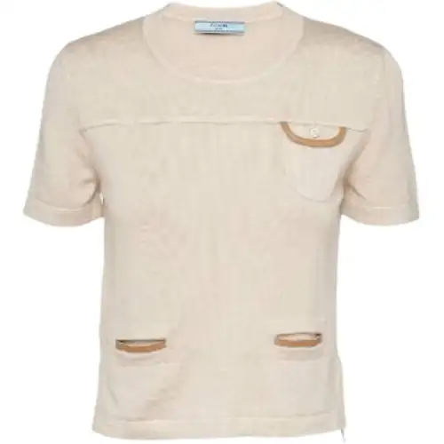 PRADA Sweaters Women's Beige Crew Neck Moderate Other