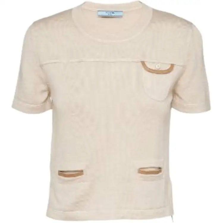 PRADA Sweaters Women's Beige Crew Neck Moderate Other