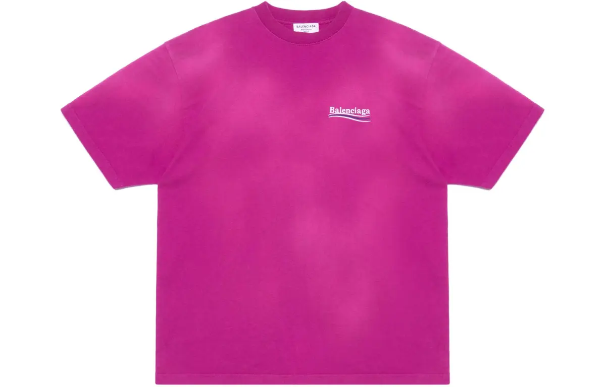 Balenciaga T Shirt Women's Pink Purple Loose Fit
