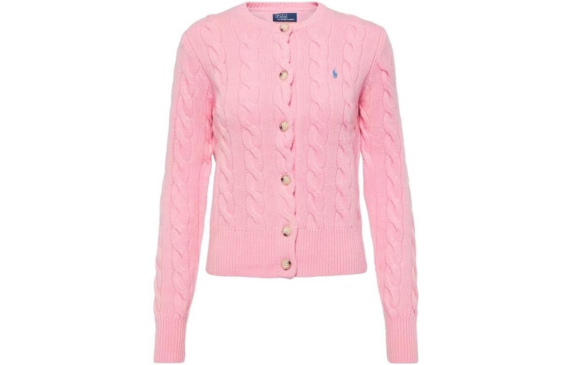 Polo Ralph Lauren Woolen cashmere pony, knitted long-sleeve with a round collar, cardigan, sweater, with embroidery, slim fit