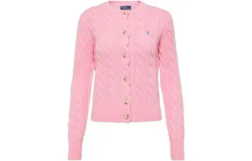 Polo Ralph Lauren Woolen cashmere pony, knitted long-sleeve with a round collar, cardigan, sweater, with embroidery, slim fit