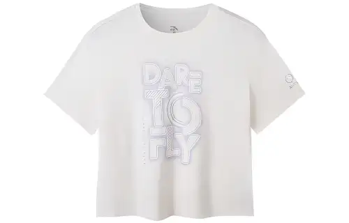 ANTA Variety Training Collection Crop Tops Women's Corn White Crew Neck Moderate