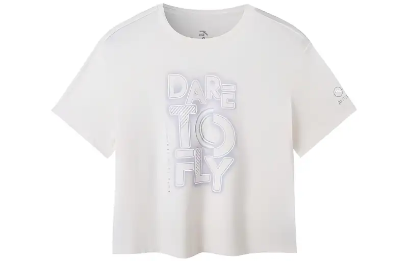 ANTA Variety Training Collection Crop Tops Women's Corn White Crew Neck Moderate