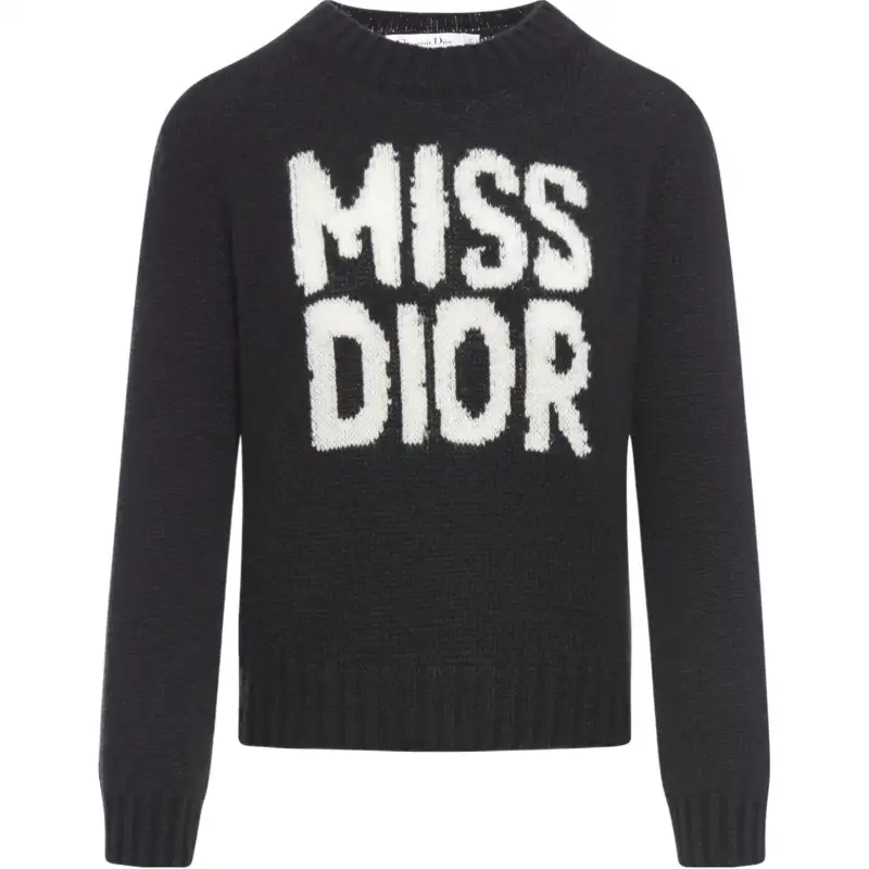 DIOR Sweaters Women's Black Crew Neck Moderate Other