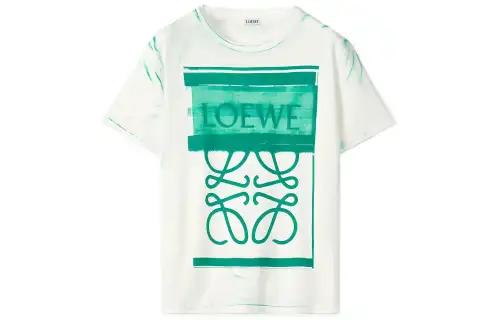 LOEWE FW22 Drop Shoulder Sleeve T Shirt Women's White