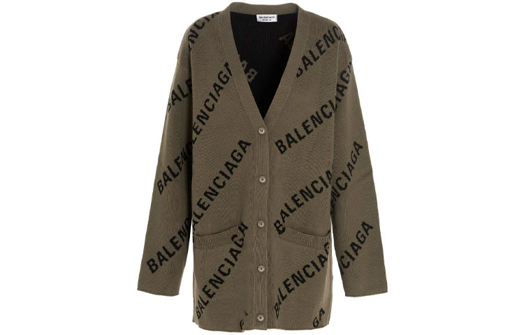 Balenciaga Sweaters Women's Light Umber V Neck Moderate Straight Fit