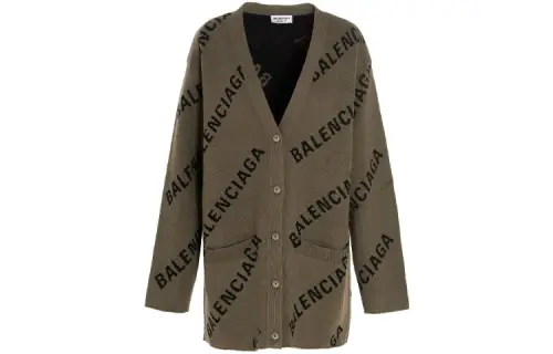 Balenciaga Sweaters Women's Light Umber V Neck Moderate Straight Fit