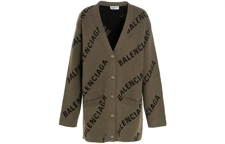 Balenciaga Sweaters Women's Light Umber V Neck Moderate Straight Fit