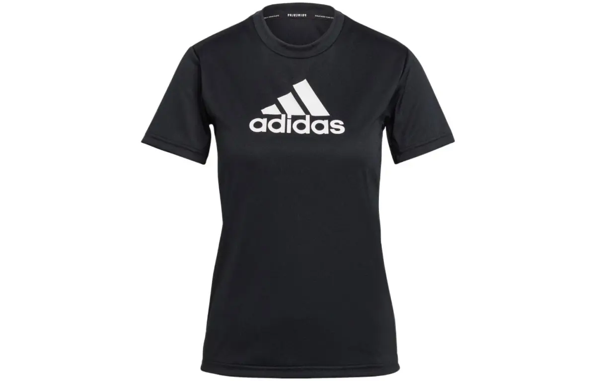 Adidas T-Shirts Women's Black Crew Neck Moderate Straight Fit