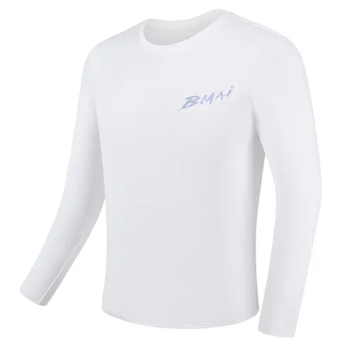 BMAI Quick dry comfortable sports long-sleeve with a round collar for training for gym, absorbs sweat and smell, for running