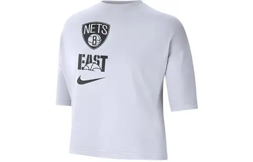 Nike Nba Women's Brooklyn Nets Loose Fit T Shirt White