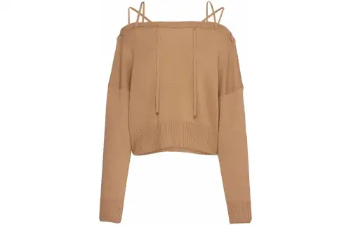 Prada tie-fastening off-shoulder jumper