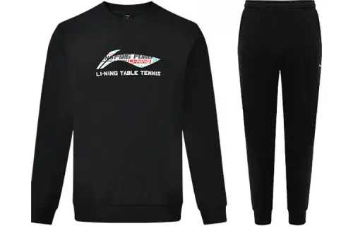 Li Ning Sweatshirt Set Unisex Black+Black
