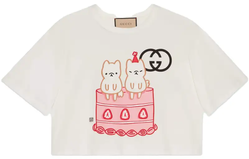 GUCCI Pre Owned 2010s Cropped Cotton T shirt