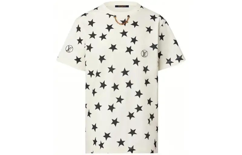 LOUIS VUITTON New Quarterly Products Of LV T Shirts Women's White Crew Neck Moderate Straight Fit