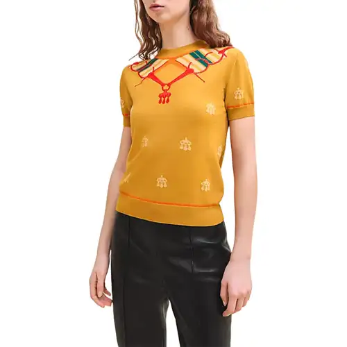 HERMES Sweater Women's Gold Boolean