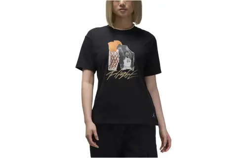 Jordan Drop Shoulder Sleeve T Shirt Women's Black