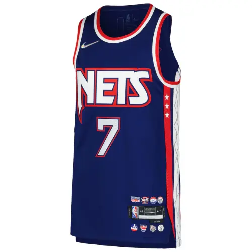 Nike NBA Kevin Durant Brooklyn Nets Alphanumeric Moisture-wicking Round Neck Basketball Vest Unisex Blue